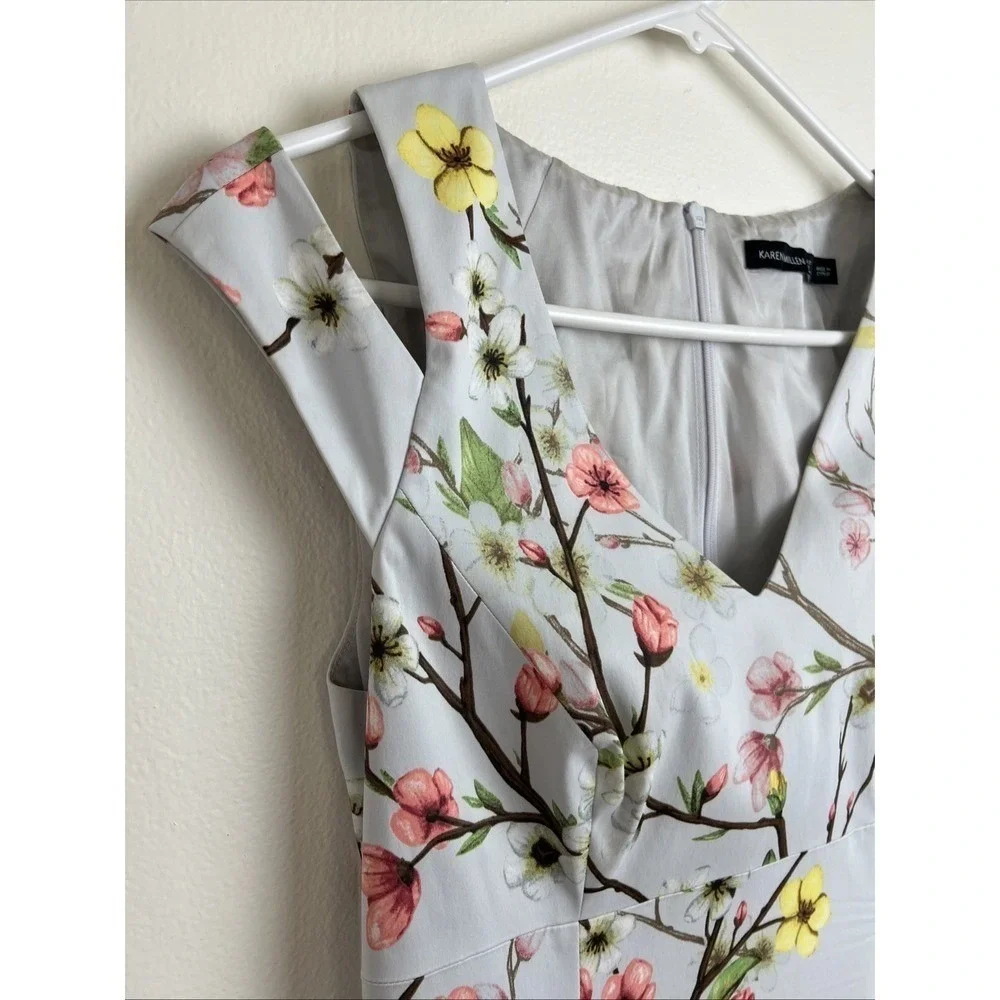 Karen Millen Designer Cocktail Dress‎ 8 Floral Cherry Blossoms Event Party